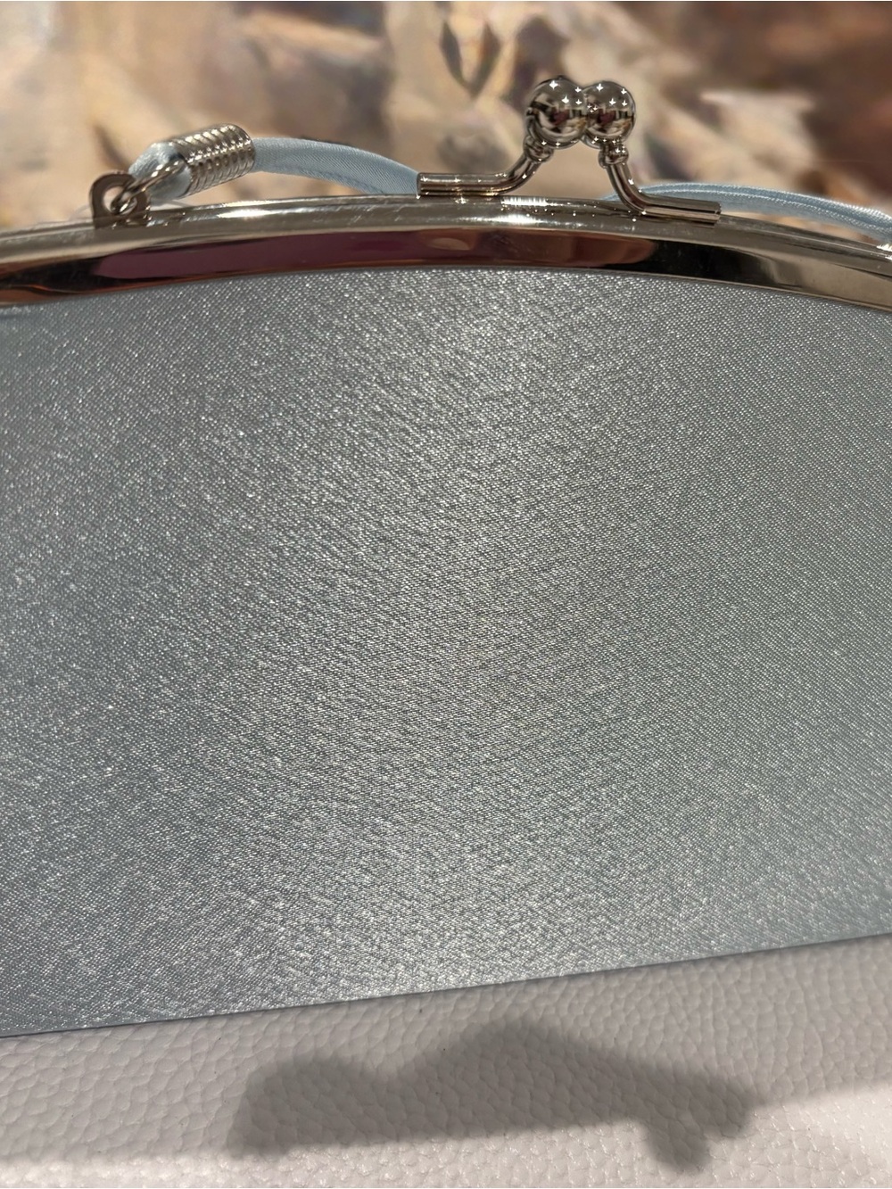 Women's softest light blue satin  Clutch Handbag - Elegant Evening Accessory